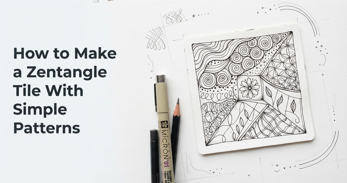 How to Make a Zentangle Tile With Simple Patterns
