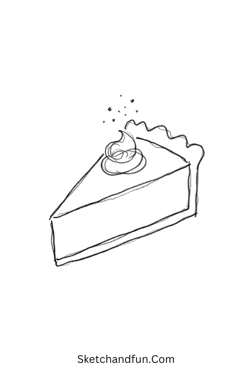 Pumpkin pie slice Thanksgiving drawing