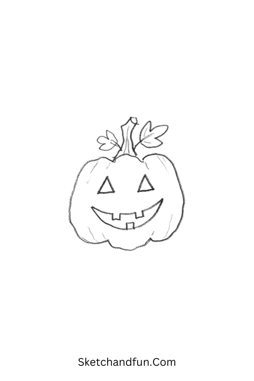 Smiling jack-o’-lantern Halloween doodle drawing