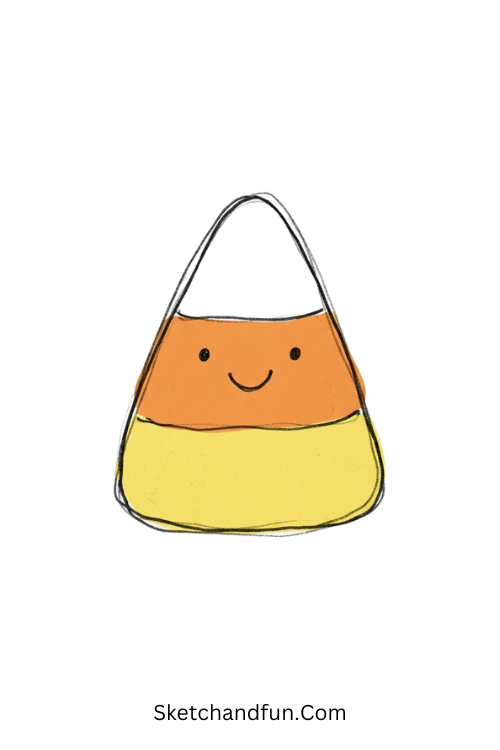 Spooky candy corn Halloween doodle drawing