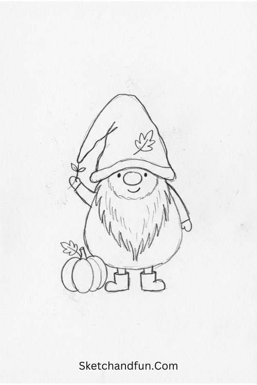 Cute Thanksgiving gnome drawing