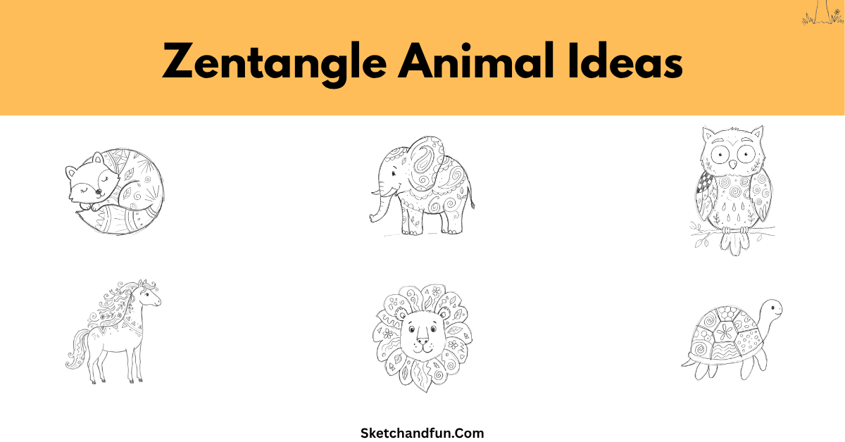 17 Zentangle Animal Drawing Ideas for Pattern Lovers
