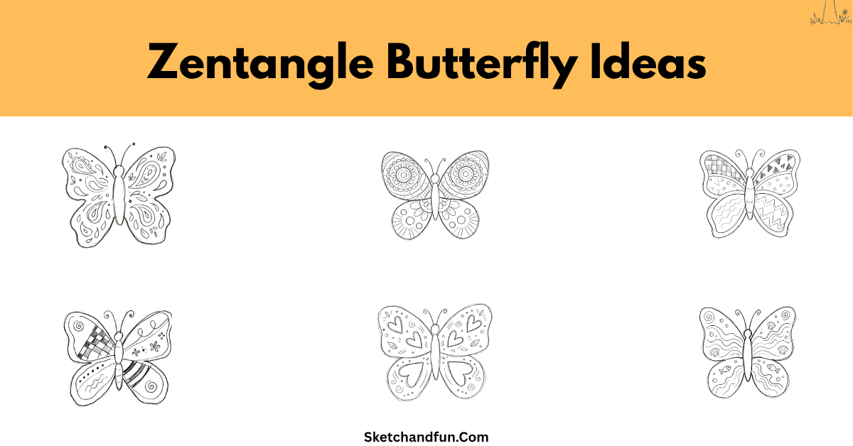 12 Zentangle Butterfly Doodle Ideas for Your Sketchbook