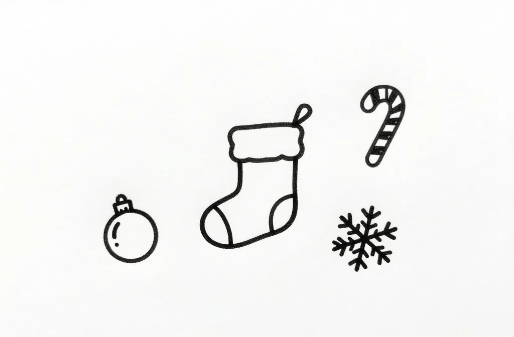 12 Christmas Doodles to Draw: Simple, Cute & Minimalist